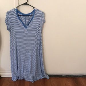 Blue and white stripped dress